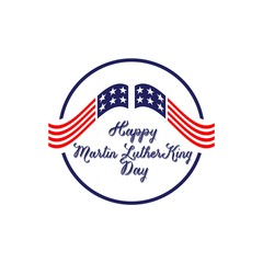 happy Martin Luther King day against american flag on a vector design
