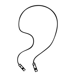 Black and white vector illustration of jump rope
