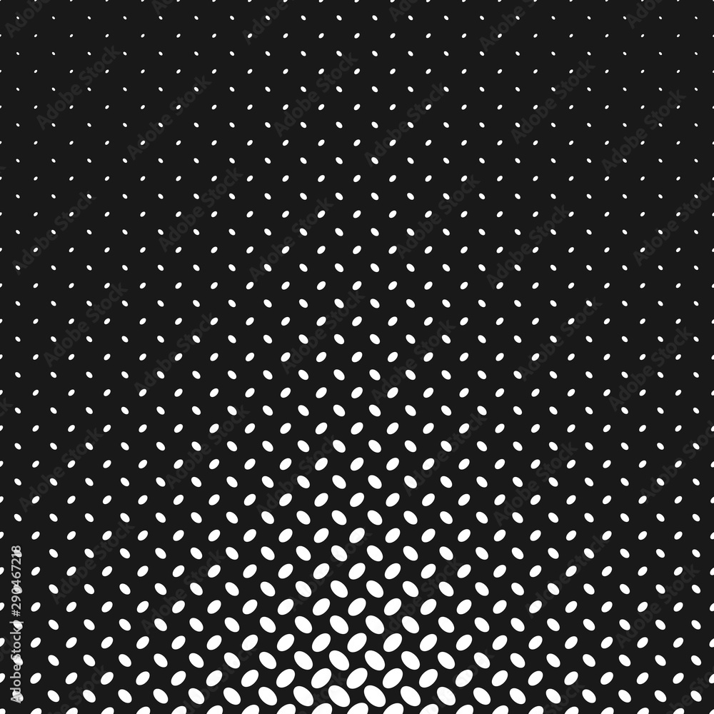 Poster monochrome halftone ellipse pattern background - abstract repeating vector illustration