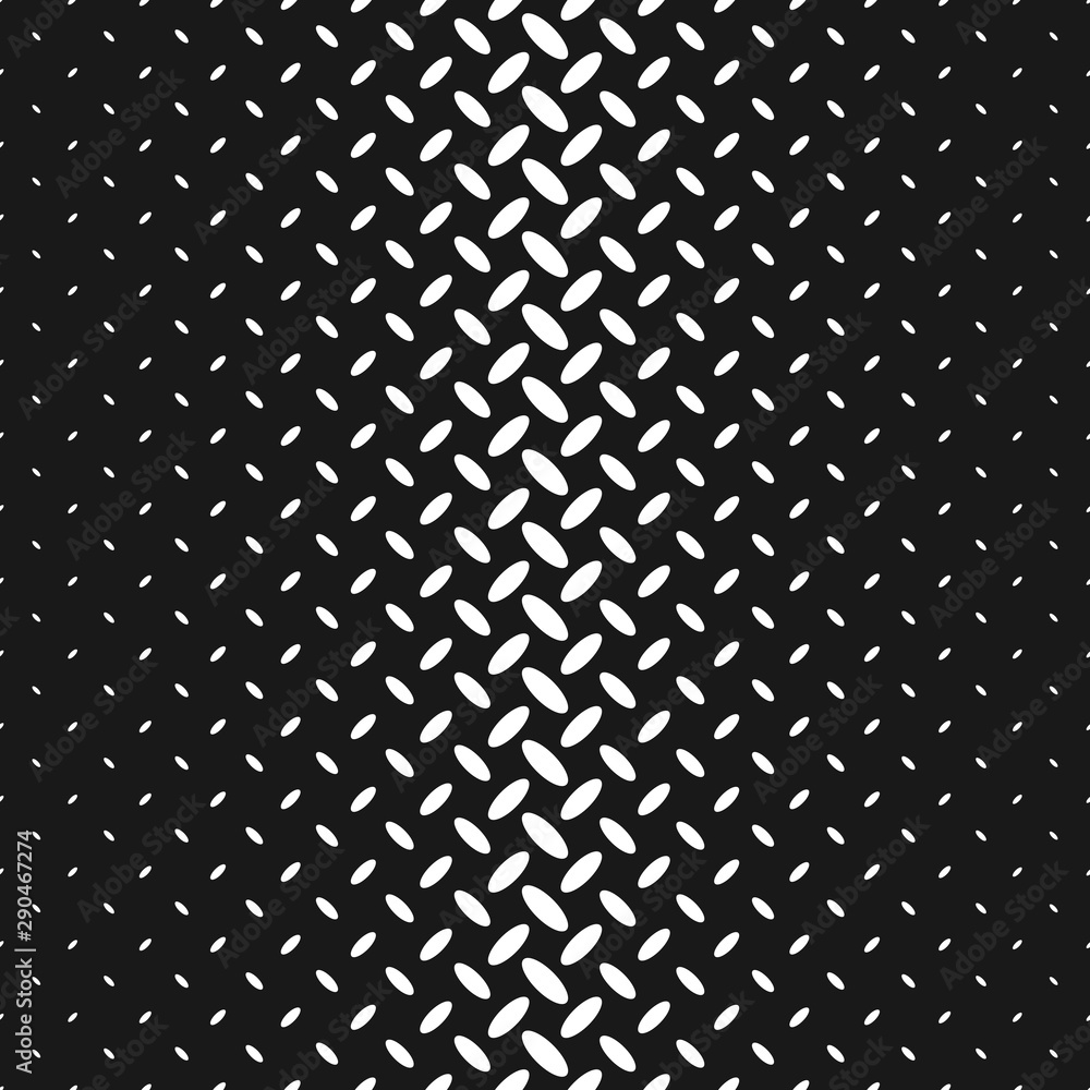 Poster monochrome geometric halftone ellipse pattern background template - abstract vector graphic