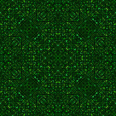 Green abstract seamless curved triangle kaleidoscope pattern wallpaper - ethnic vector background graphic