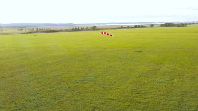 Catcher wind develops wind at a small airfield filmed from a quadcopter