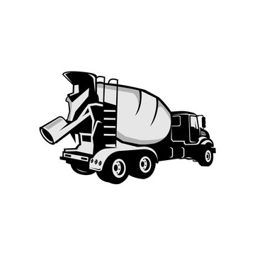 Concrete truck line icon concept. Concrete truck vector linear illustration, symbol, sign