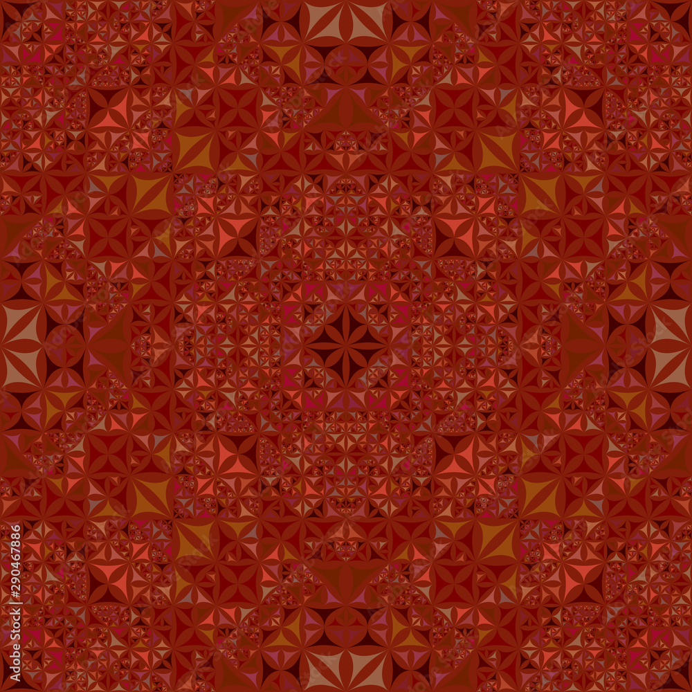 Poster brown abstract seamless curved triangle kaleidoscope pattern wallpaper - symmetrical vector backgrou