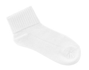 white sock with a cuff on an isolated white background