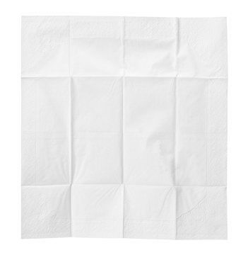 white paper open napkin isolated on white background