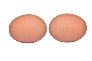 Eggs isolated on white background.