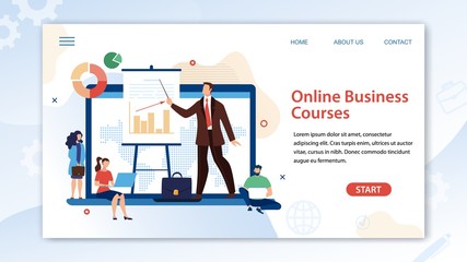 Advertising Flyer Written Online Business Course. 