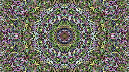 Colorful flower ornate mandala background design - abstract tribal vector ornament wallpaper illustration