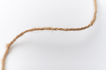 close up macro shot of a abstract simple thread isolated