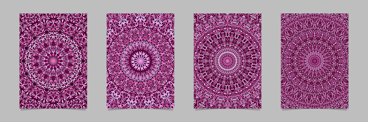Abstract floral garden mandala pattern brochure background set - bohemian vector stationery template designs