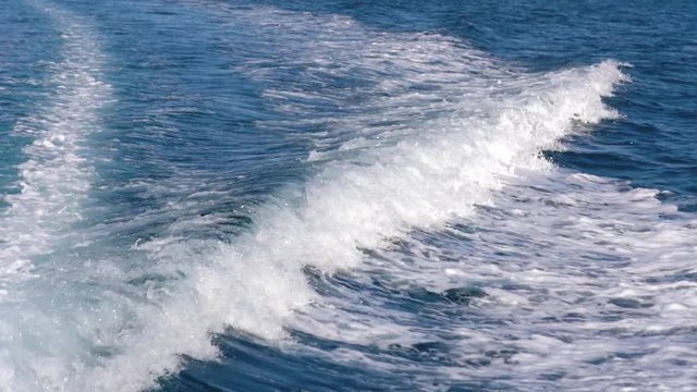 Wave of a ship on the open ocean