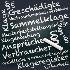 Tafel und Kreide mit Musterfeststellungsklage