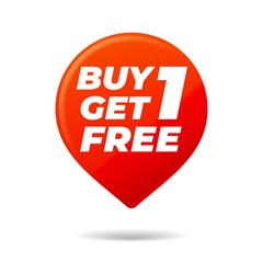 Red Vector Pin on white background