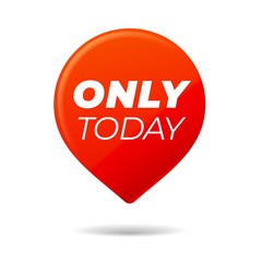 Red Vector Pin on white background