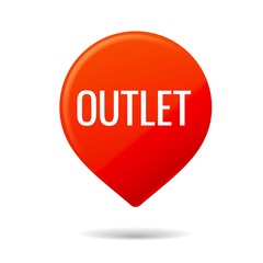 Red Vector Pin on white background