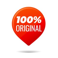 Red Vector Pin on white background