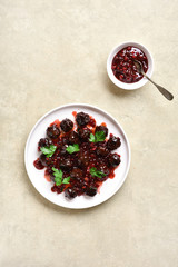 Meatballs with cranberry sauce