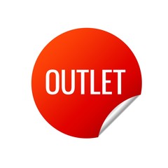Red Vector Sticker on white background