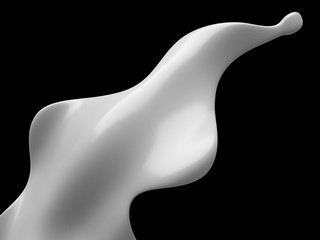 Fototapeta premium Fresh milk splash on black background