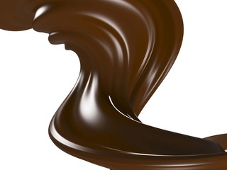 Shiny sweet chocolate liquid splash.
