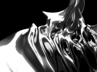 Silver liquid abstract shiny splash