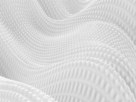 White wavy abstract dots background