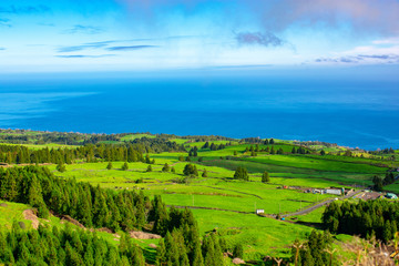 Obraz premium Typical landscape of the Sete Cidades area, Azores