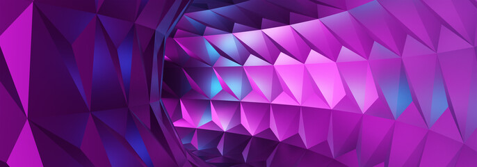 abstract background with hexagon purple and blue color. futuristic rounded room. wallpaper. 3d rendering