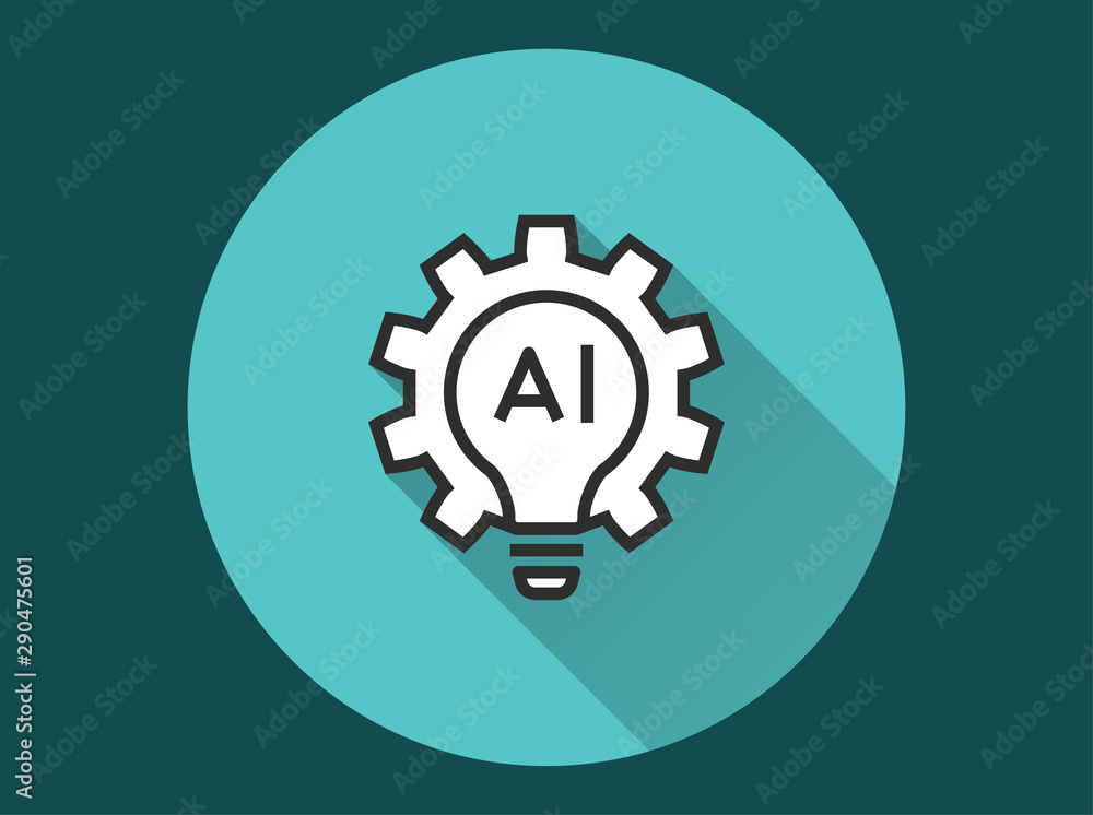 Poster artificial intelligence - vector icon for graphic and web design.