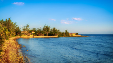 View of a beach on South Sound by the Caribbean Sea on Grand Cayman, Cayman Islands