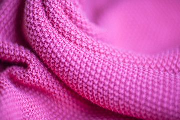 Pink woolen fabric cloth background