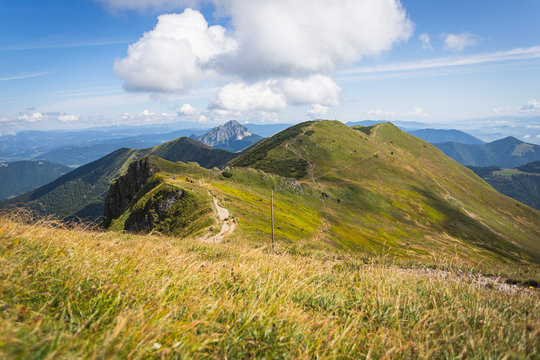 Mount Velky Rozsutec viewed from the Crest of Mala Fatra Mountain Range near Mount Chleb, Slovakia