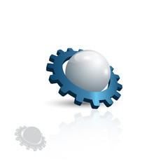 Industrial logo template. Vector logo design. A globe and a gear wheel