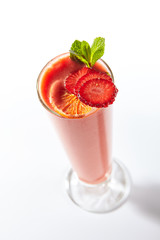 Fresh Homemade Berry Smoothie in Trendy Red-Orange Fiesta Color