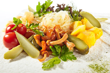 Restaurant Starter Menu with Fermented Marinated Food