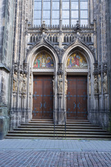 Der Eingang zur St. Lamberti-Kirche in Münster/Deutschland