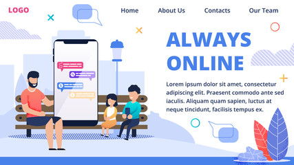 Informational Banner Inscription  Always Online.