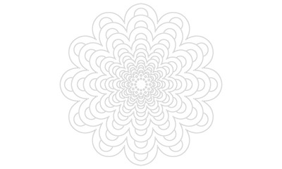 Line coloring mandala pattern on white background