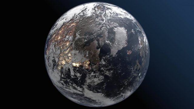 All power and lights shut down and fail across the world. Global meltdown / blackout concept