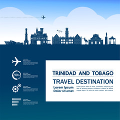 Fototapeta premium Trinidad and Tobago travel destination grand vector illustration.
