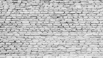 Texture of old white brick wall large background
