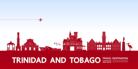 Naklejka premium Trinidad and Tobago travel destination grand vector illustration.