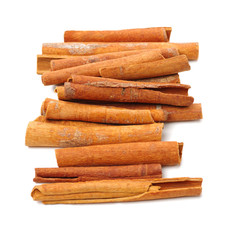 Cinnamon on a white background