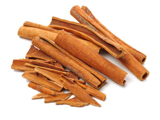 Cinnamon on a white background