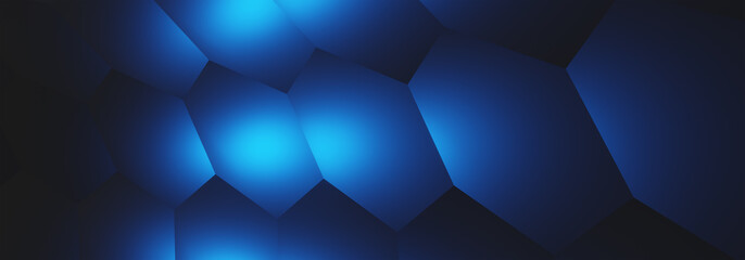 abstract background with hexagon pattern. futuristic rounded room. wallpaper. 3d rendering
