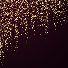 Gold confetti luxury sparkling confetti. Scattered