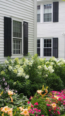 Fototapeta na wymiar USA, Vermont: historische Häuser mit Holzfassade 