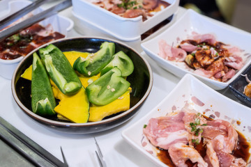 Marinated pork with fresh vegetables