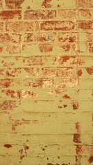 Interieur: Ziegelmauer, Wand, abgeplatzte Farbreste